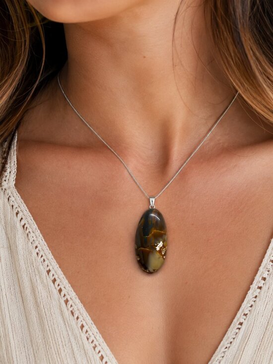 Jewelry - Blue Mountain Jasper Oval Cabochon Large Polished Loose Gemstone Jewelry Making